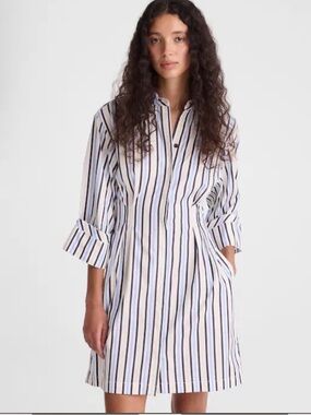 Madewell Tucked Cotton Poplin Shirt Dress
